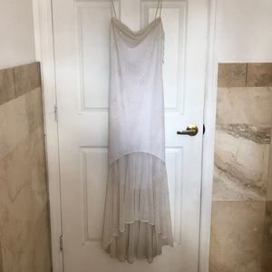 White glitter open back dress